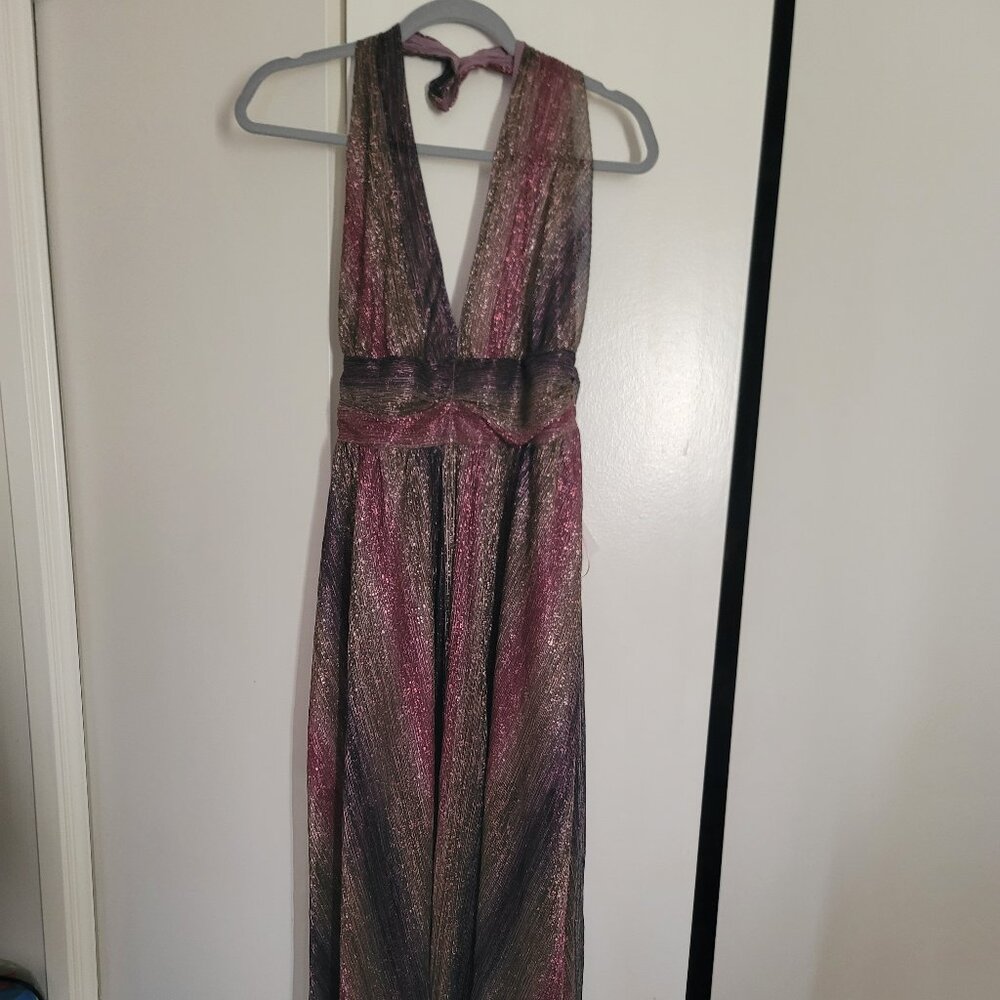 Italian maxi purple dress